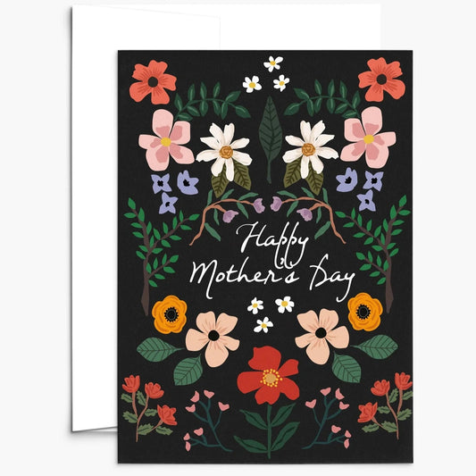 Black Floral Garden - Mother's Day Card