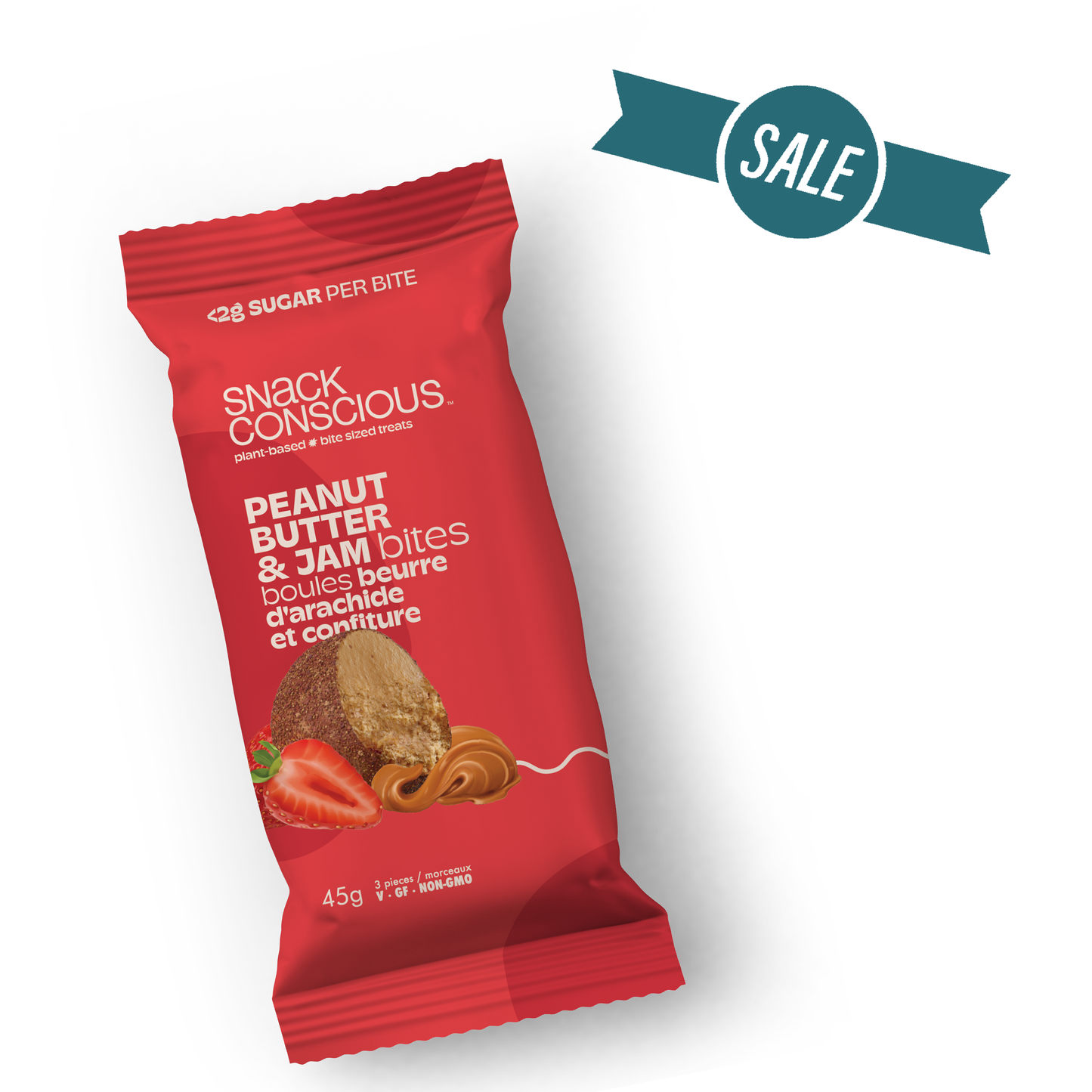 SnackConscious - Peanut Butter & Jam Bites 45g