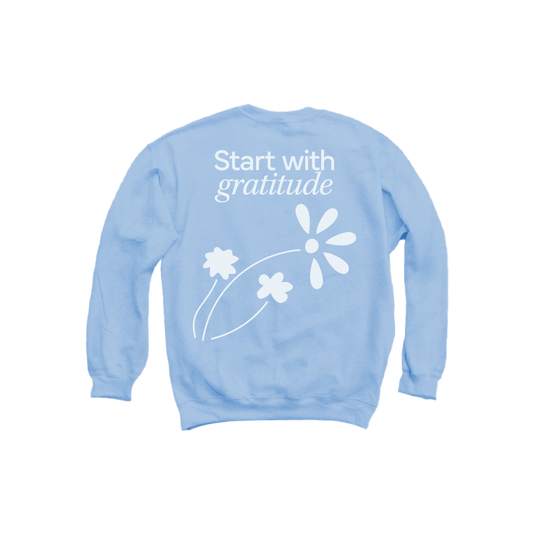 Gratitude Crewneck Sky Blue - Unisex